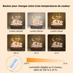 Veilleuse LED Personnalisée avec Nom et Motifs d'Animaux de Forêt Scole en Bois Décoration de Chambre Cadeau d'Anniversaire pour les Enfants