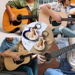 Personalised Guitar-Shaped Magnetic Guitar Pick Holder Keychain with Engraved Name and Guitar Pick Birthday Gift for Guitar Music Lovers