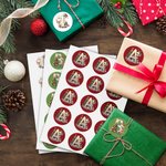 Personalized Christmas Tree Elk Initial Waterproof Stickers Labels with Name Gift Decor Christmas Party Favors for Kids Family