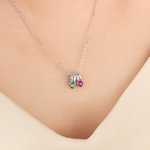 Personalisierte Familie Herz Birthstone Halskette mit 1- 5 Namen Zierlich Schmuck Jahrestag Muttertag Geburtstag Geschenk für Mama Oma