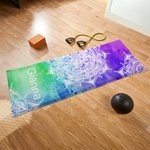 Personalized Watercolor Lotus Datura Flower Super Absorbent Yoga Towel with Name and Pocket Sports Accessories Birthday Gift for Woman