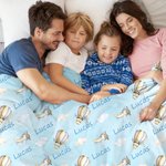 Gepersonaliseerde Vliegtuig Hete Luchtballon Wolk Zacht Deken met Naam Verjaardag Baby Shower Kerstcadeau voor Baby's Kinderen
