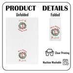 Personalized Bow Garland Christmas Tree Mahjong Waffle Tea Towel with Text Holiday Christmas Gift for Family Friend