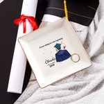 Gepersonaliseerde Graduate Achteraanzicht Afstudeerlint Sieraden Schotel met Naam en Jaar Afstuderen Verjaardagscadeau voor Afgestudeerden Klasgenoten