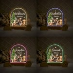 Personalisierte Aquarell Dschungel Tier Acryl Nachtlicht mit Namen und hölzerne Basis Raumdekoration Weihnachten Geburtstag Geschenk für Mädchen Jungen