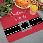 Personalized Santa Belt Super Absorbent Waffle Towel with Text Kitchen Essential Christmas Gift for Family Friends