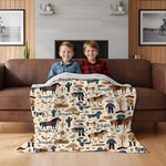 Personalised Western Cowboy Cow Horse Soft Throw Blanket with Name Birthday Anniversary Gift for Cowboy Country Lover