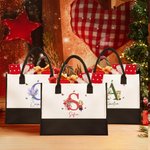 Borsa in tela riutilizzabile personalizzata con fiore di nascita nome e personaggio in stile cartone animato regalo di compleanno per donne