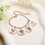 Bracciale personalizzato con nome e ritratto di animale domestico da 1 a 5 dischi regalo commemorativo o di compleanno per amanti degli animali