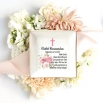 Personalized Cross Square Ceramic Trinket Jewelry Dish with Name and Text Communion Party Decoration Christening Baptism Gift for Girls Women