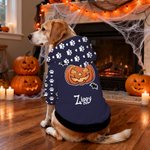 Personifierad mångfärgad klo fladdermus pumpa ansikte hund huvtröja med namn Halloween festgåva för husdjursälskare ägare