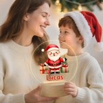 Personalised Cartoon Santa Claus Acrylic LED Night Light with Name and Wooden Base Room Decor Christmas Gift for Kid Baby