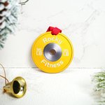 Personalized Weight Plate Christmas Ornament with Text and Ribbon Gym Christmas Tree Home Decor Birthday Christmas Gift for Fitness Enthusiast