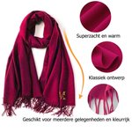 Gepersonaliseerde Geborduurde Bloem Initiaal Naam Zachte Faux Kasjmier Sjaal Lange Sjaal met Franje Verjaardag Winter Cadeau voor Familie en Vrienden