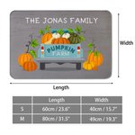 Personalized Pumpkin Farm Truck Non-Slip Door Mat with Text Home Decor Halloween Autumn Gift for Family Friends