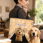 Personalizada de dibujos animados perro de gran capacidad bolsa de aseo con el nombre de uso diario Aniversario Cumpleaños de regalo para el amante de mascotas Propietario Mujer