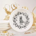 Personalizado Toile De Jouy Diseño Perro Gato Joyería Plato con Nombre Memorial Simpatía Cumpleaños Regalo para Mujeres Dueños de Mascotas