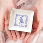 Personalizado Toile De Jouy Diseño Perro Gato Joyería Plato con Nombre Memorial Simpatía Cumpleaños Regalo para Mujeres Dueños de Mascotas