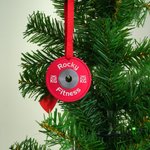 Personalized Weight Plate Christmas Ornament with Text and Ribbon Gym Christmas Tree Home Decor Birthday Christmas Gift for Fitness Enthusiast