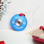 Personalized Weight Plate Christmas Ornament with Text and Ribbon Gym Christmas Tree Home Decor Birthday Christmas Gift for Fitness Enthusiast