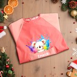 Tablier Imperméable Personnalisé avec Nom et Motif Animal Style Peinture Cadeau Rentrée Scolaire Peinture Activités Manuelles pour Enfant