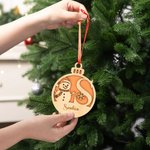 Personalised Christmas Snowman Snowflake Wooden Ornament with Initial Name and Lanyard Home Decor Christmas Gift for Family