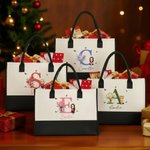 Borsa in tela riutilizzabile personalizzata con fiore di nascita nome e personaggio in stile cartone animato regalo di compleanno per donne