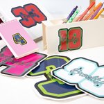 Personalized Multicolour Baseball Softball Waterproof Stickers with Text and Number Game Day Birthday Gift for Sports Lovers
