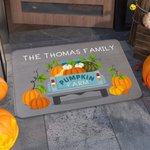 Personalized Pumpkin Farm Truck Non-Slip Door Mat with Text Home Decor Halloween Autumn Gift for Family Friends