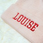 Personalized Birth Flower Soft Knitted Beanie Hat with Embroidered Name Daily Accessories Birthday Gift for Women Men