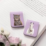 Marque-page magnétique en cuir PU Minimaliste personnalisé avec portrait d'animal de compagnie Cadeau d'anniversaire et de Noël pour les amoureux des animaux de compagnie Rats de bibliothèque