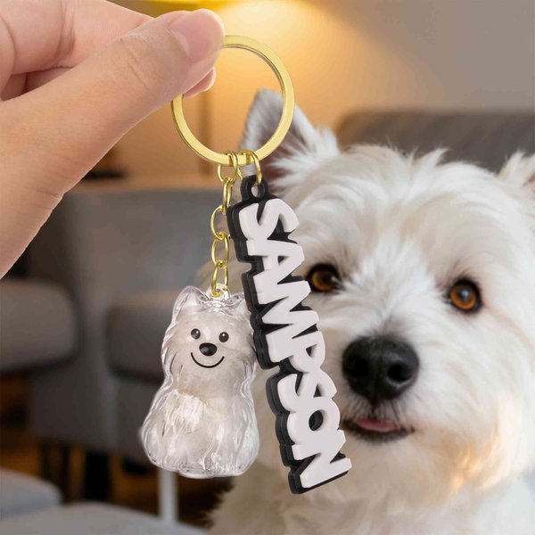 Llavero personalizado en forma de perro para guardar el pelo de su mascota con su nombre Regalo conmemorativo para los dueños de perros en caso de pérdida de su mascota