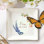 Cadeau de mariage et de fiançailles pour femme et petite amie avec initiales et date.