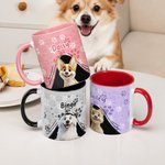 Personalised Cute Cartoon Dog 11 oz  Ceramic Mug with Name Birthday Anniversary Gift for Dog Pet Lovers
