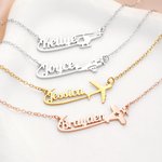 Gepersonaliseerde vliegtuig Sterling zilveren naam vrouwen ketting sierlijke sieraden verjaardag verjaardagscadeau voor Travel Lovers piloten stewardessen