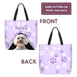 Personalizada de dibujos animados perro de gran capacidad bolsa de aseo con el nombre de uso diario Aniversario Cumpleaños de regalo para el amante de mascotas Propietario Mujer