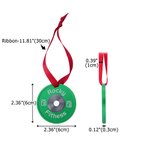 Personalized Weight Plate Christmas Ornament with Text and Ribbon Gym Christmas Tree Home Decor Birthday Christmas Gift for Fitness Enthusiast