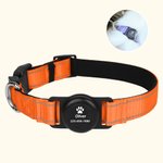 Personalized Paw Print Design Pet Locator Collar with Air Tag Holder and Name Outdoor Accessories Pet Party Birthday Gift for Pet Owners