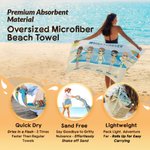 Personalisierte 1-8 niedlichen Zeichen schnell trocknen überdimensionale Strand Handtuch mit Titel und Name Pool Essentials Urlaub Urlaub Geburtstag Geschenk für Frauen