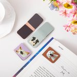 Marque-page magnétique en cuir PU Minimaliste personnalisé avec portrait d'animal de compagnie Cadeau d'anniversaire et de Noël pour les amoureux des animaux de compagnie Rats de bibliothèque