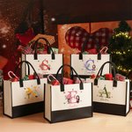 Borsa in tela riutilizzabile personalizzata con fiore di nascita nome e personaggio in stile cartone animato regalo di compleanno per donne