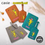 Porte passeport personnalisé en cuir PU avec étiquette de bagage avec nom Cadeau d'anniversaire pour amie | Callie × Marsupilami®.