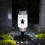 Personalisiertes Sternenkind Solar Grablicht Gartenlicht mit Silhouette Namen Text Grabschmuck Gartendeko Geschenk zum Gedenken an Geliebte Menschen
