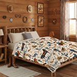 Personalised Western Cowboy Cow Horse Soft Throw Blanket with Name Birthday Anniversary Gift for Cowboy Country Lover