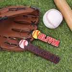 Personalisierte Baseball Softball 3D Name Keychain Tasche Pack Tag zurück zu Schule Team Geschenk für Baseball Softball-Liebhaber