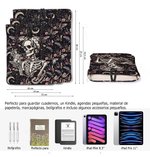 Funda para libros personalizada con diseño de esqueleto gótico y flores protector con nombre regalo de Halloween y Navidad para amantes de la lectura