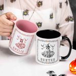 Personalisierte Toile De Jouy Geist Kürbis 11 oz Keramikbecher mit Namen Trick oder behandeln Halloween Party Geschenk für Kinder