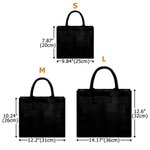 Personalized Magic Cartoon Witch Vampire Character Black Linen Tote Bag with Initial and Name Halloween Party Gift for Boys Girls