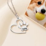 Personalized Heart Paw Print Necklace with Name Dainty Jewelry Daily Use Birthday Gift for Dog Lovers