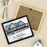 Personalised Embroidered House Photo Frame with Text Date Bedroom Decor Wedding Housewarming Christmas Gift for Family Friends